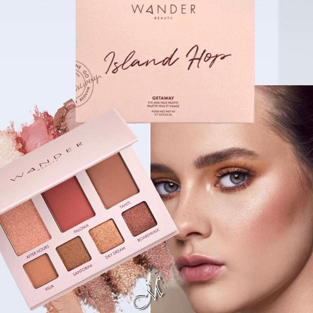Wander Beauty Island Hop Getaway Eye&Face Palette~7 Shades (Pink/Copper) NIB 19g